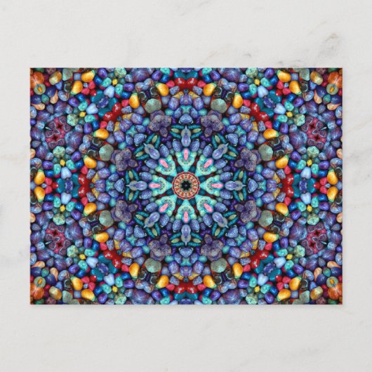 Stone Wonder Blue Fractal Kaleidoscope Briefkaart (Voorkant)