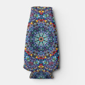 Stone Wonder Blue Fractal Kaleidoscope Flesjeskoeler (Voorkant)