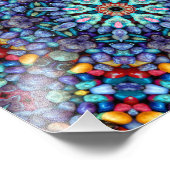 Stone Wonder  Blue Fractal Kaleidoscope Foto Afdruk (Hoek)