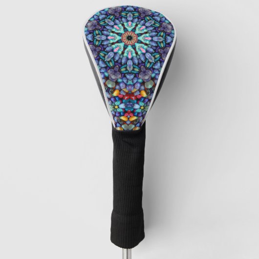 Stone Wonder  Blue Fractal Kaleidoscope Golfheadcover (Voorkant)