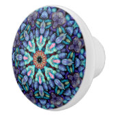 Stone Wonder Blue Fractal Kaleidoscope Keramische Knop (Rechts)