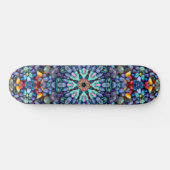 Stone Wonder  Blue Fractal Kaleidoscope Persoonlijk Skateboard (Horizontaal)
