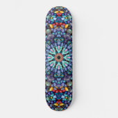 Stone Wonder  Blue Fractal Kaleidoscope Persoonlijk Skateboard (Voorkant)