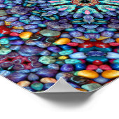 Stone Wonder Blue Fractal Kaleidoscope Poster (Hoek)