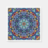 Stone Wonder  Blue Fractal Kaleidoscope Servet (Voorkant)