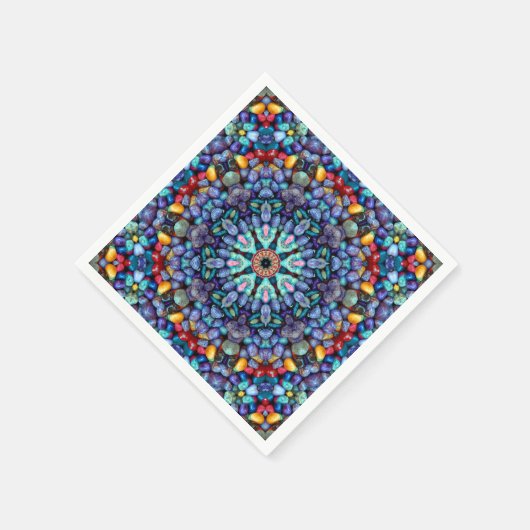 Stone Wonder  Blue Fractal Kaleidoscope Servet (Hoek)