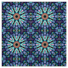 Stone Wonder Blue Fractal Kaleidoscope Stof