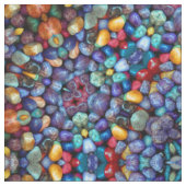 Stone Wonder Blue Fractal Kaleidoscope Stof (Close Up)