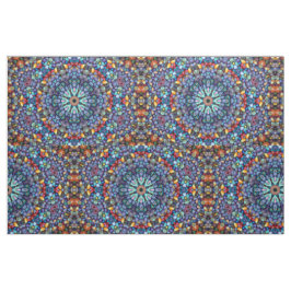 Stone Wonder Blue Fractal Kaleidoscope Stof