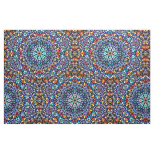 Stone Wonder Blue Fractal Kaleidoscope Stof
