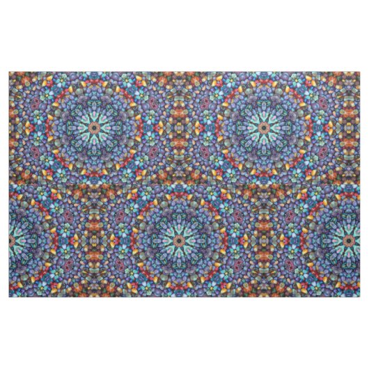 Stone Wonder Blue Fractal Kaleidoscope Stof (Fat Quarter)