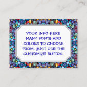 Stone Wonder  Blue Fractal Kaleidoscope Visitekaartje (Achterkant)