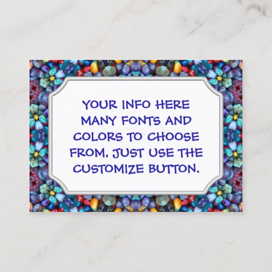 Stone Wonder Blue Fractal Kaleidoscope Visitekaartje (Achterkant)