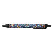 Stone Wonder  Blue Fractal Kaleidoscope Zwarte Inkt Pen (Bodem)