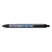 Stone Wonder  Blue Fractal Kaleidoscope Zwarte Inkt Pen (Achterkant)