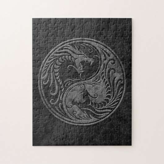 Stone Yin Yang Dragons Legpuzzel (Verticaal)