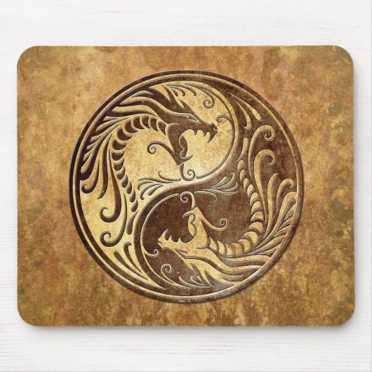 Stone Yin Yang Dragons Muismat (Voorkant)