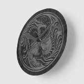Stone Yin Yang Dragons Ronde Klok (Hoek)