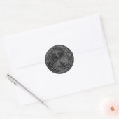 Stone Yin Yang Dragons Ronde Sticker (Envelop)