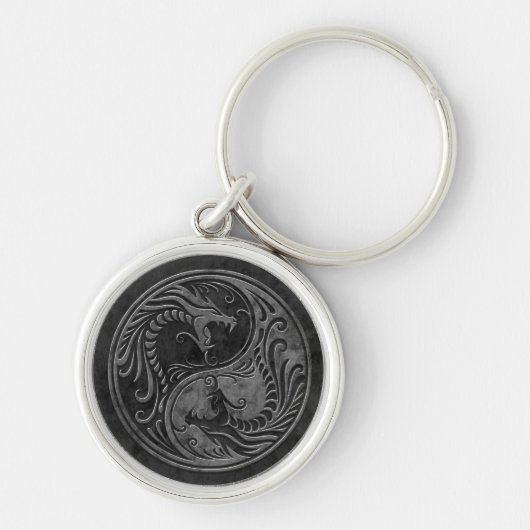 Stone Yin Yang Dragons Sleutelhanger (Voorkant)