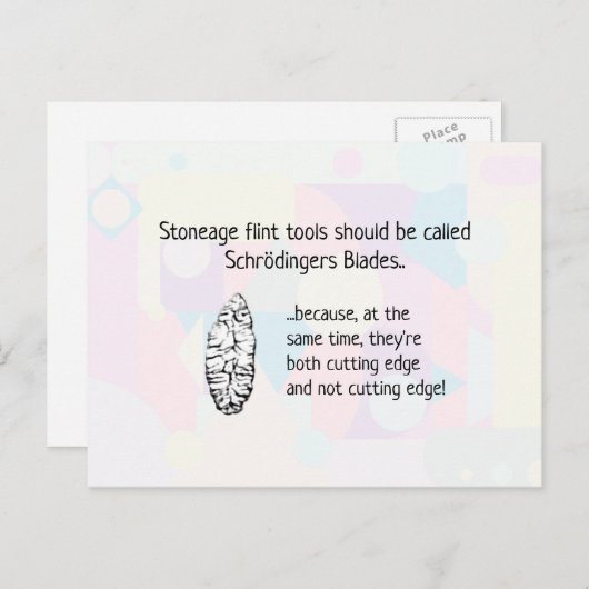 Stoneage Flint Tools - ook bekend als Schrodingers Briefkaart (Voorkant / Achterkant)