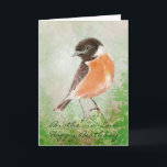 Stonechat Bird Happy Birthday Brother-in-Law Kaart<br><div class="desc">Eigen Waterverf Stonechat Bird Happy Birthday Brother-in-Law</div>