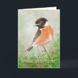 Stonechat Bird Happy Birthday Brother-in-Law Kaart<br><div class="desc">Eigen Waterverf Stonechat Bird Happy Birthday Brother-in-Law</div>