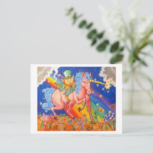 Stoned Leprachaun Briefkaart (Staand voorkant)