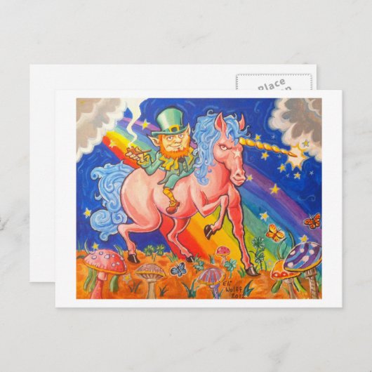 Stoned Leprachaun Briefkaart (Voorkant / Achterkant)