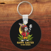 Stoned Paashaas Met Joint Pasen 2 Sleutelhanger (Voorkant)
