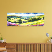 "Stonedale" Breed landschap Yorkshire Dales Scène Canvas Afdruk (Insitu (Woonkamer))