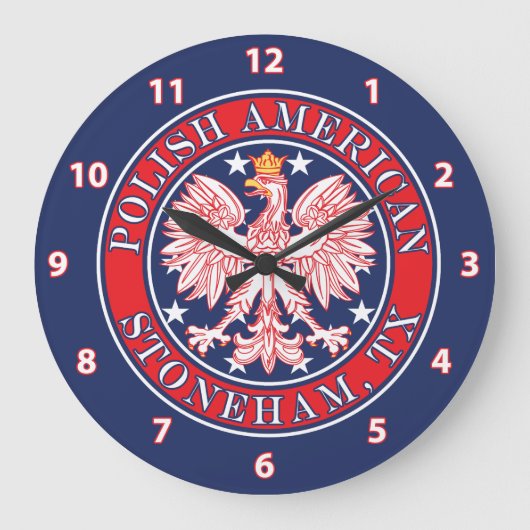 Stoneham Texas Poolse Amerikaanse adelaar Grote Klok (Voorkant)