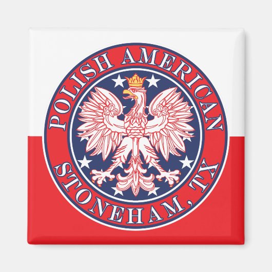 Stoneham Texas Poolse Amerikaanse adelaar Magneet (Voorkant)