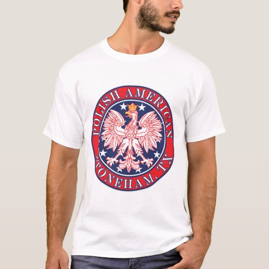 Stoneham Texas Poolse Amerikaanse adelaar T-shirt (Voorkant)
