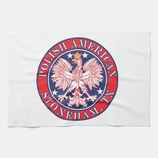 Stoneham Texas Poolse Amerikaanse adelaar Theedoek (Horizontaal)