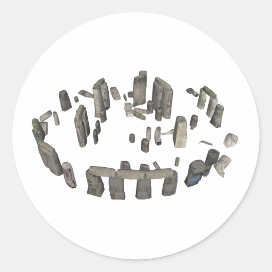 Stonehenge: 3D-model: Ronde Sticker (Voorkant)