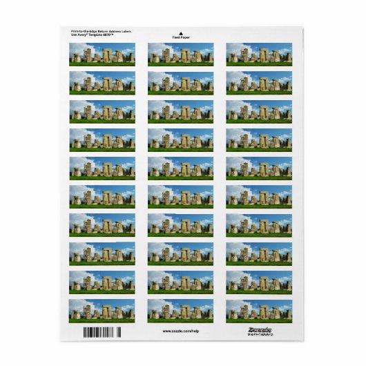 Stonehenge-adreslabel Etiket (Full Sheet)