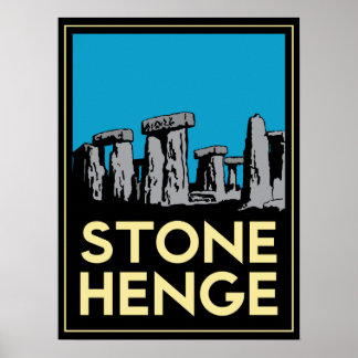 Stonehenge art deco reisposter poster