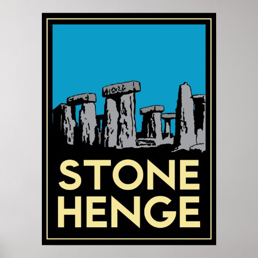 Stonehenge art deco reisposter poster (Voorkant)
