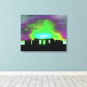 Stonehenge Aurora gewikkeld canvas Afdruk (Insitu (Houten vloer))