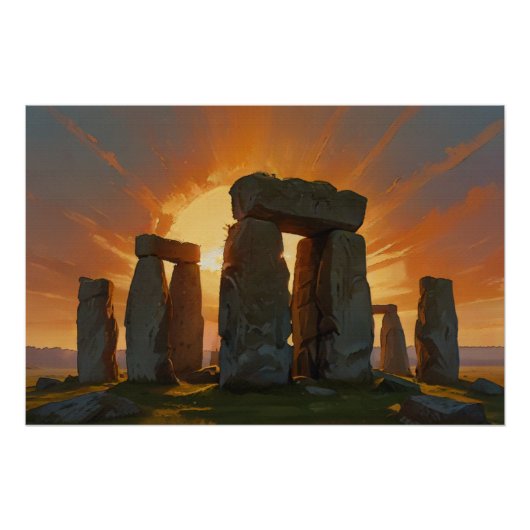 Stonehenge bij zonsopgang perfect poster (Voorkant)