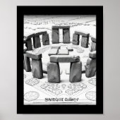 Stonehenge Blauwdruk Oude megalithische plaatsen Poster (Voorkant)