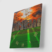 Stonehenge Celtic Standing Stones in Brittannië Vierkante Klok (Hoek)