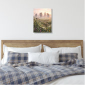 Stonehenge Dageraandmist Hoog Gras Kunst Canvas Afdruk (Insitu (Slaapkamer))