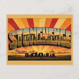 Stonehenge Engeland Vintage Reis Kunst Briefkaart