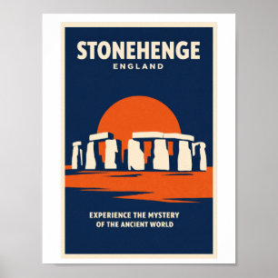 Stonehenge Engeland Vintage Reisposter Muurkunst Poster