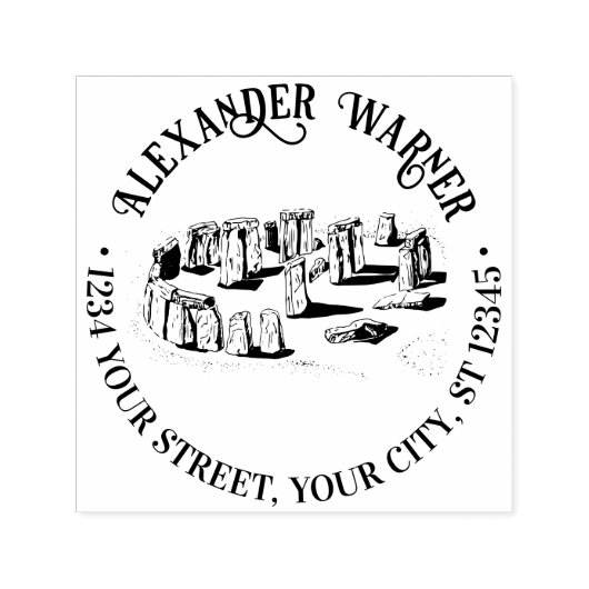 Stonehenge England Naam retouradres Zelfinktende Stempel (Design)