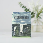 Stonehenge England retro vintage poster Briefkaart (Staand voorkant)