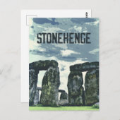 Stonehenge England retro vintage poster Briefkaart (Voorkant / Achterkant)