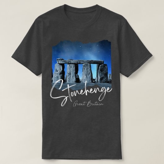 Stonehenge England Souvenir Stonehenge 's nachts T-shirt (Design voorkant)